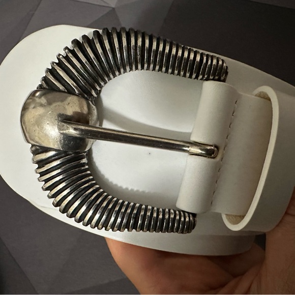 IRO White Leather belt, 85